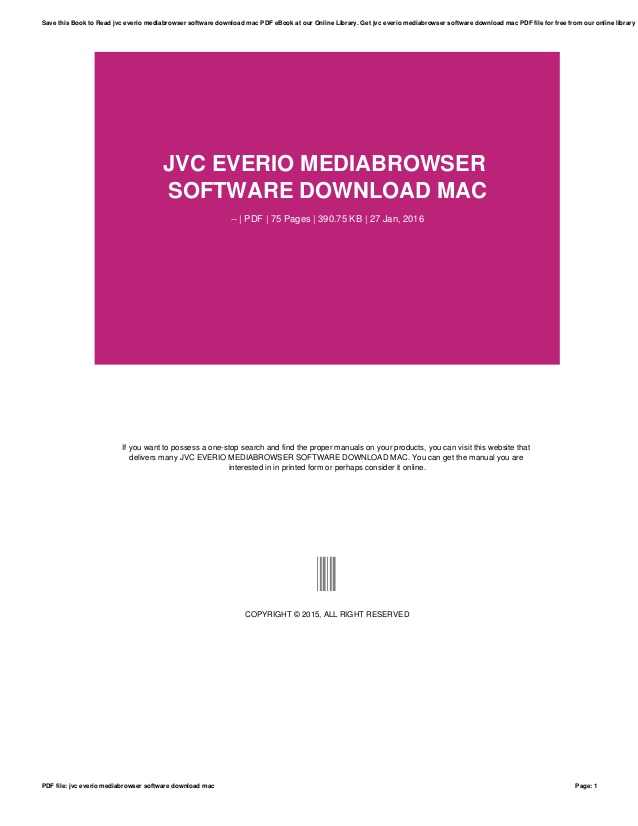 jvc everio mediabrowser software download